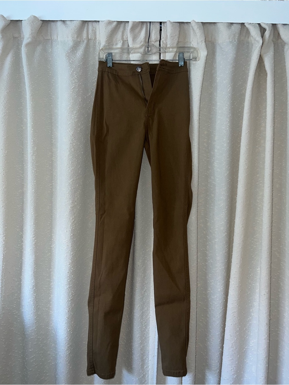 Women's High-Rise Brown Chino Pants